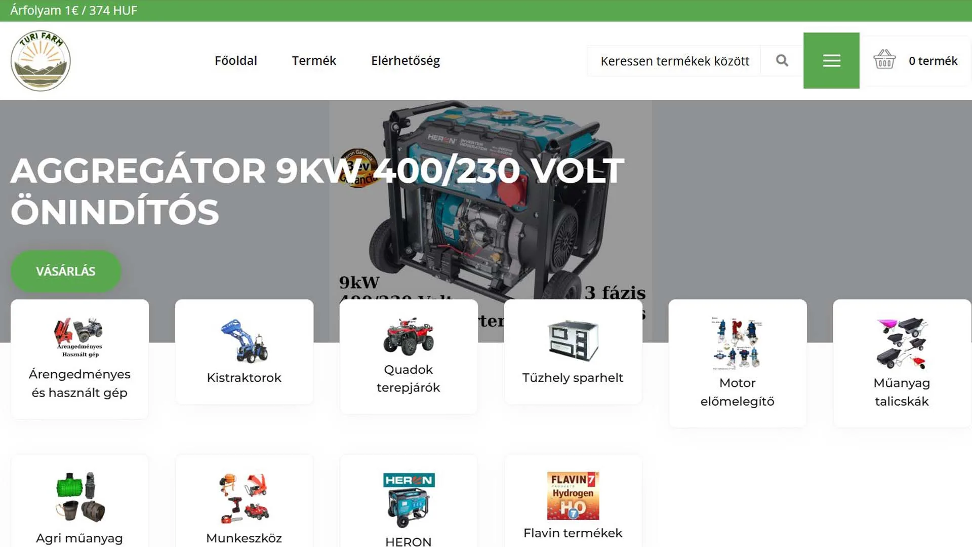 turifarm.hu egyedi webáruház referencia